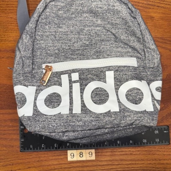 Adidas Mini Backpack Gray and Rose Gold zip small bag - Picture 1 of 6